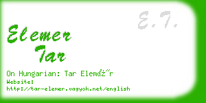 elemer tar business card